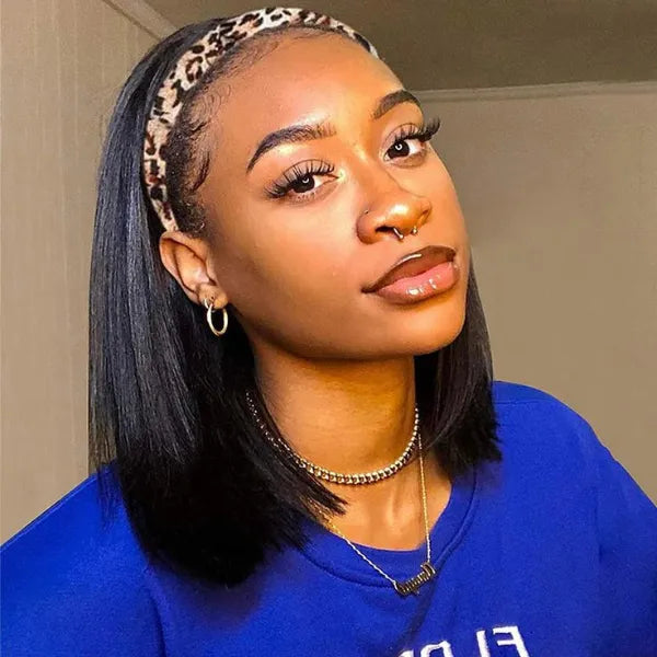 Throw On & Go | Affordable Headband Bob Wig 100% Human Hair (Get 2 Free Trendy Headbands) Secondary image