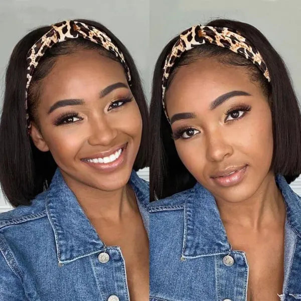 Throw On & Go | Affordable Headband Bob Wig 100% Human Hair (Get 2 Free Trendy Headbands) Main image
