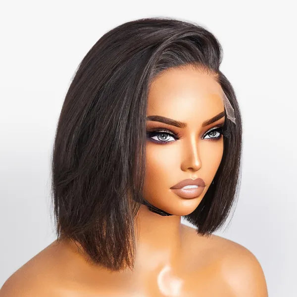 Asymmetric Bob Minimalist HD Lace Glueless C Part Short Wig 100% Human Hair - US Only