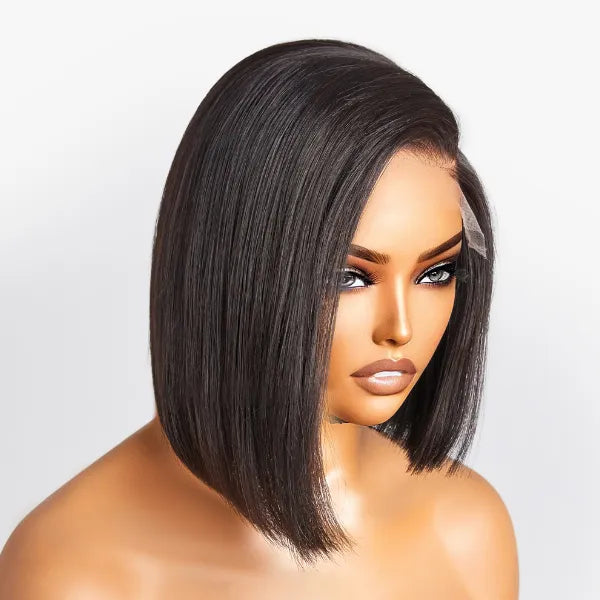 Asymmetric Bob Minimalist HD Lace Glueless C Part Short Wig 100% Human Hair - US Only