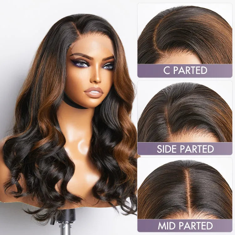 Luvme Hair 180% Density | Trendy Brown with Black Peekaboo Loose Wave Glueless 5x5 Closure Lace Wig - US Only