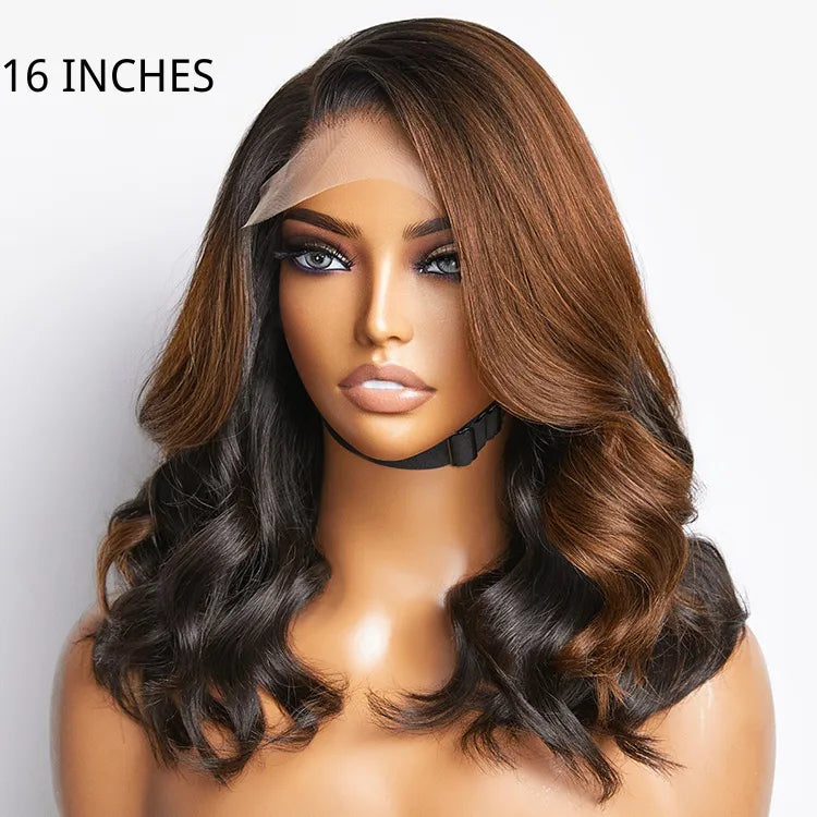 Luvme Hair 180% Density | Trendy Brown with Black Peekaboo Loose Wave Glueless 5x5 Closure Lace Wig - US Only
