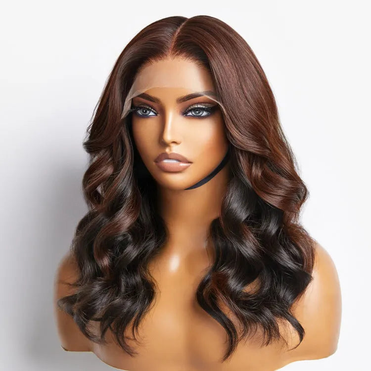 Peekaboo Bronze Brown Loose Body Wave Glueless 5x5 Closure HD Lace Wig | Large & Small Cap Size Main image