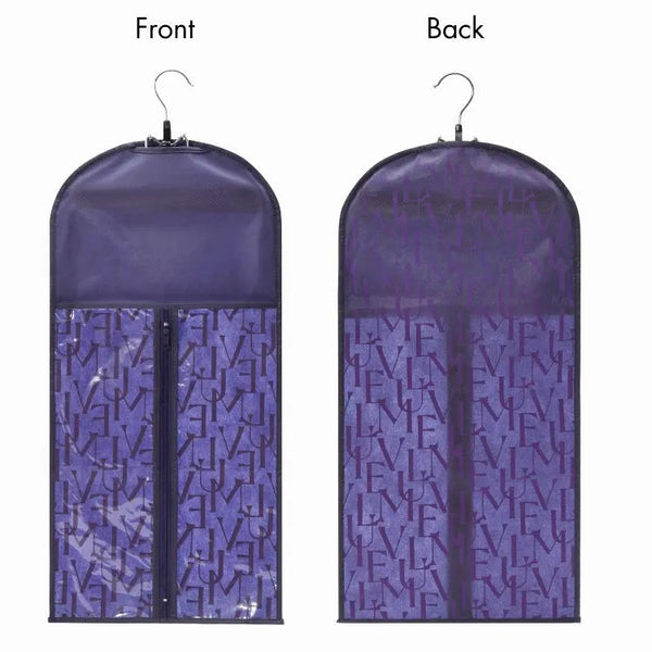 1pc/2pcs Portable Hair Extension Storage Wig Bags with Anti-slip Wooden Hanger & Transparent Zip Up Closure, M/L Sizes