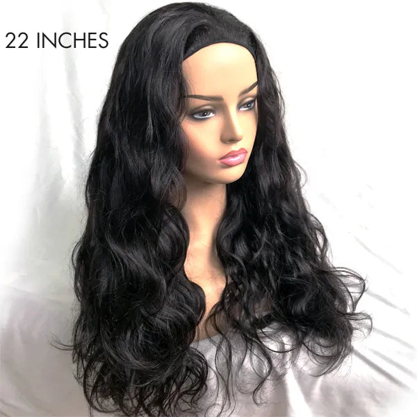 Body Wave Half Wig High Density Affordable 100% Human Hair Wig - US ONLY