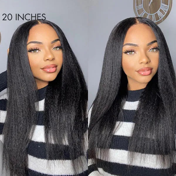 Natural Kinky Straight Glueless 5x5 / 13x4 HD Lace Long Wig 100% Human Hair - US Only Secondary image