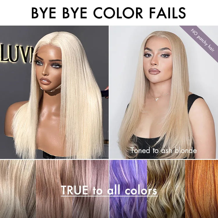 PreMax Wigs - 180% Density Easily Redyed 613 Silky Straight 5x5 Closure HD Lace Glueless Mid Part Long Wig Pre-cut & Plucked & Bleached Secondary image