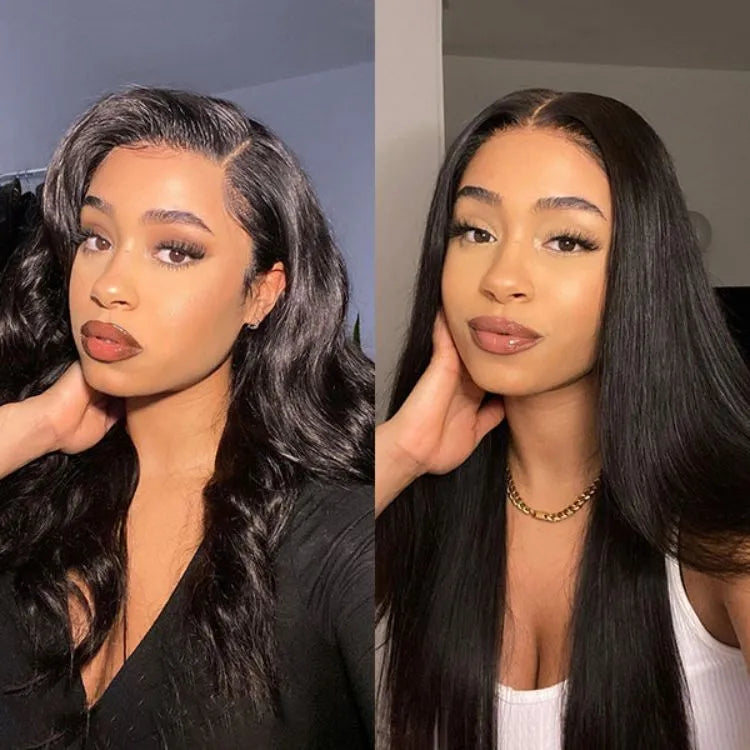 PreMax Wigs - 180% Density Body Wave / Straight Glueless 13x4 Frontal Lace Long Wig Pre-Cut Lace Main image