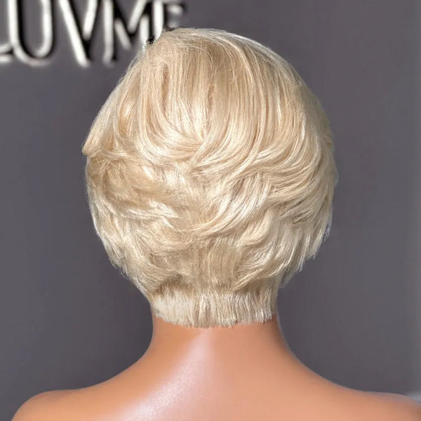 613 Blonde Pixie Cut Wig Glueless Minimalist HD Lace C Part Short Wig 100% Human Hair Pre-Cut Lace - LUVME GLUELESS™