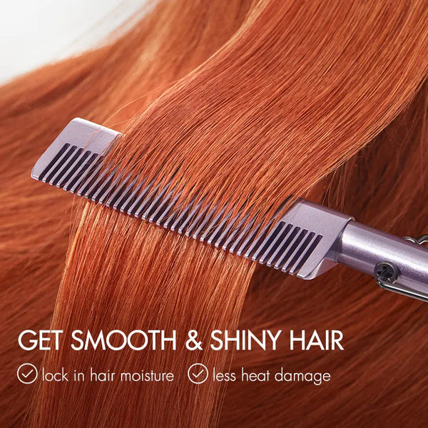 Electric Hot Comb with US Plug  for Wigs and Natural Hair, 30s Fast Heating & Adjustable Temp