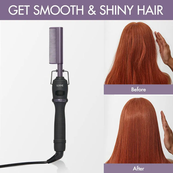 Electric Hot Comb with US Plug  for Wigs and Natural Hair, 30s Fast Heating & Adjustable Temp