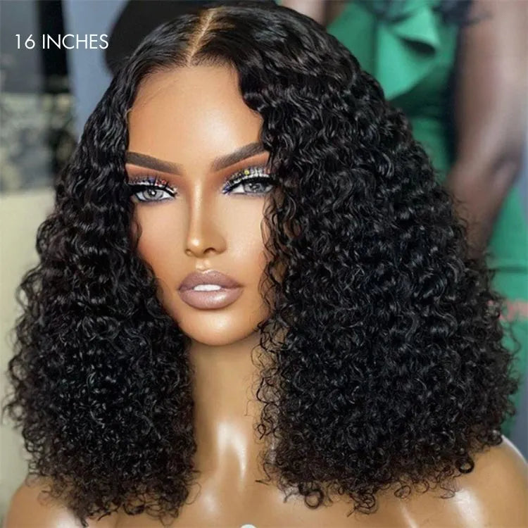 Kinky Curly Natural Black Glueless 5x5 Closure HD Lace Wig Ready To Go | Large & Small Cap Size - US Only Secondary image