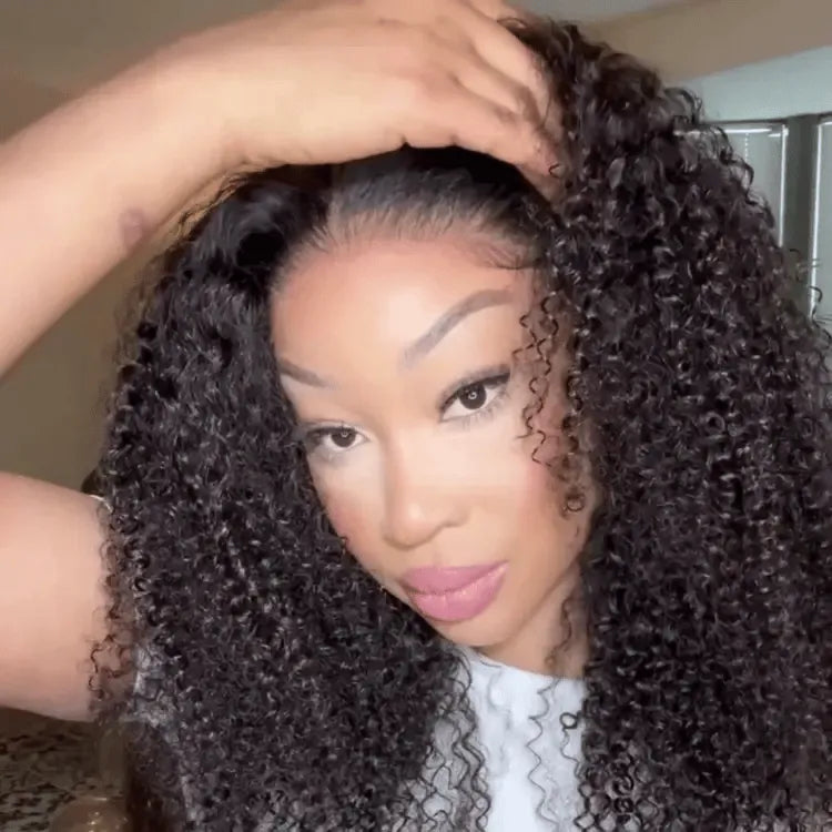 Go Natural Ease | Kinky Curly Full Hair Glueless 5x5 Closure Lace Long Curly Wig Ready to Go - US Only