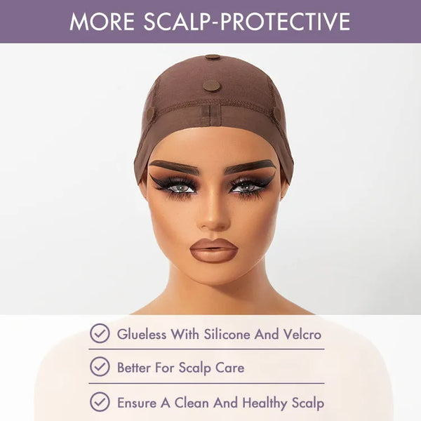 2pcs LUVME Reusable Non-Slip Wig Cap, Wig Gripper for Keeping Wigs Lace Front in Place
