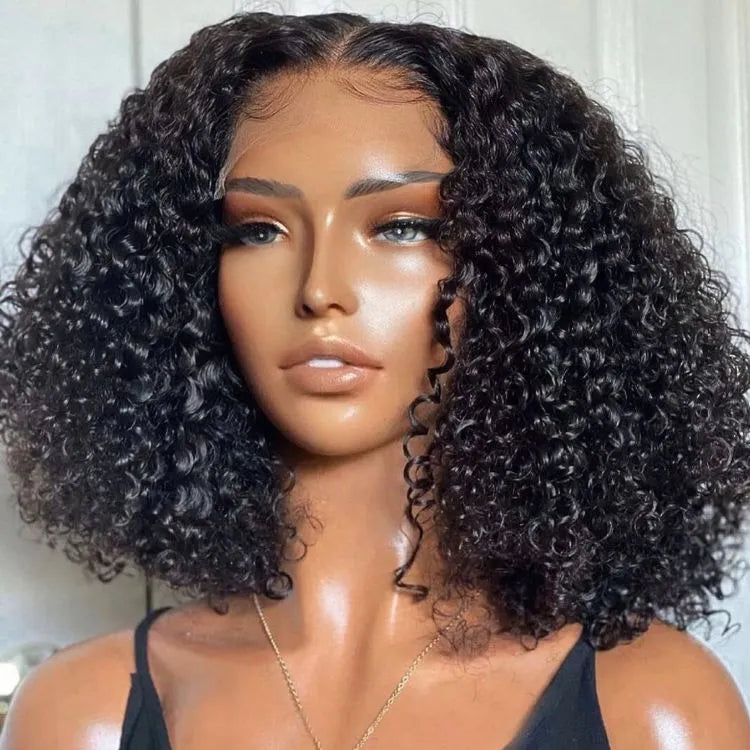 Kinky Curly Natural Black Glueless 5x5 Closure HD Lace Wig Ready To Go | Large & Small Cap Size - US Only Main image