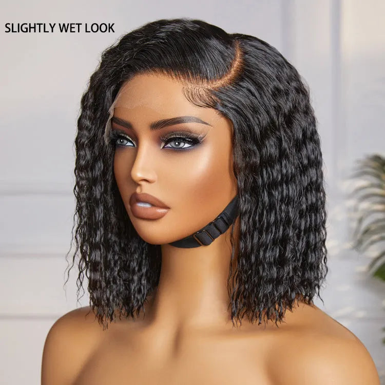 Boho-Chic | Super Bob Bohemian Curly Minimalist HD Lace Glueless C Part Short Wig 100% Human Hair - US Only Secondary image