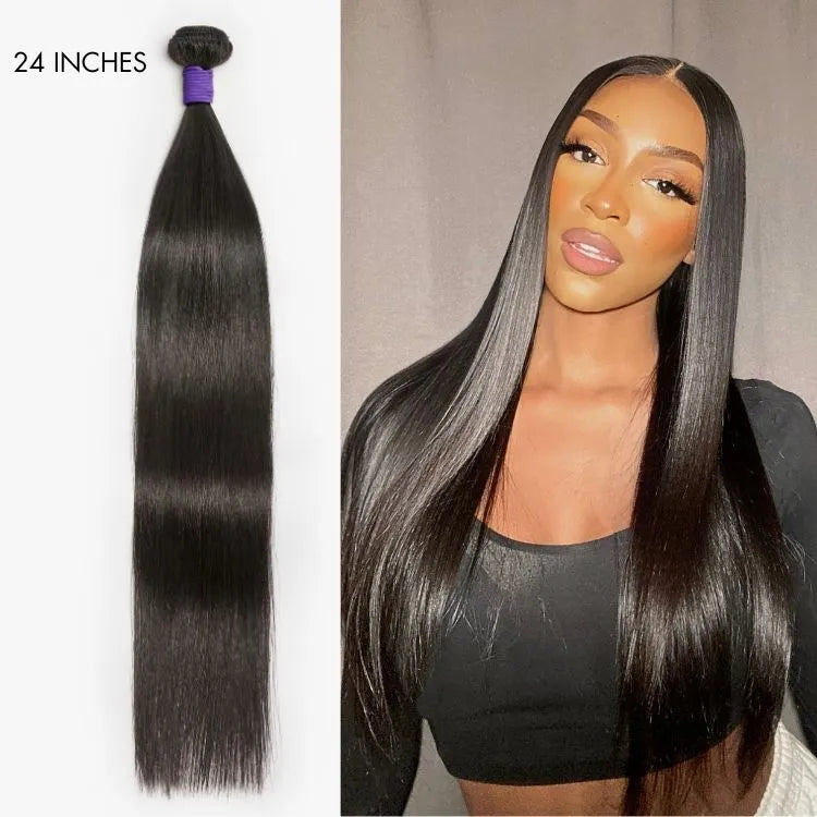 Upgraded Brazilian Hair | 1pc Straight 100% Virgin Brazilian Human Hair Bundle Secondary image