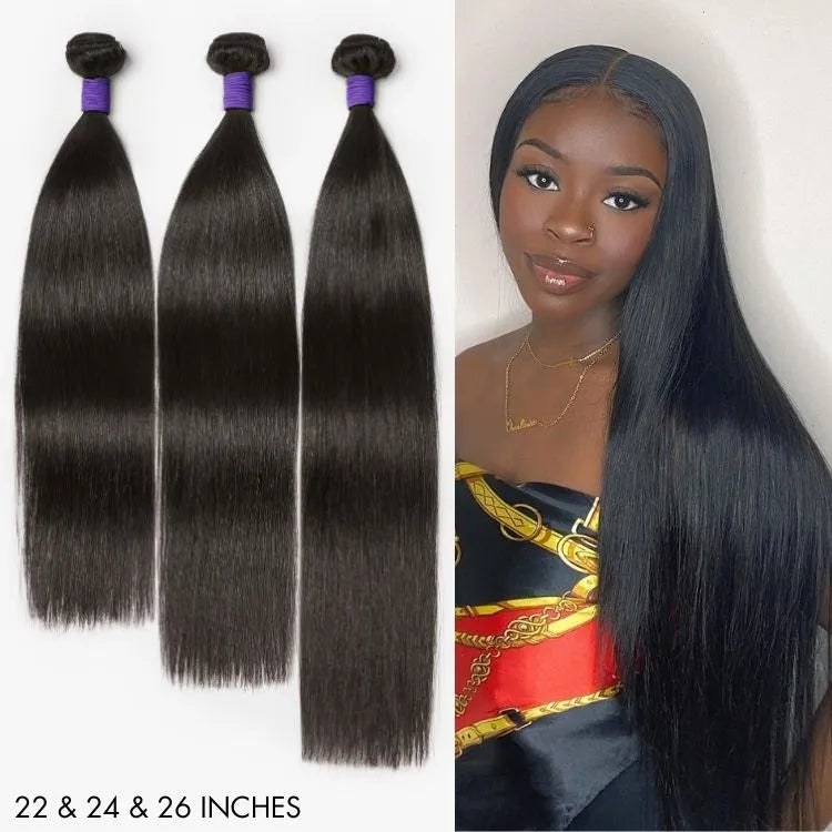 Upgraded Brazilian Hair | 3pcs Straight 100% Virgin Human Hair Bundles Secondary image