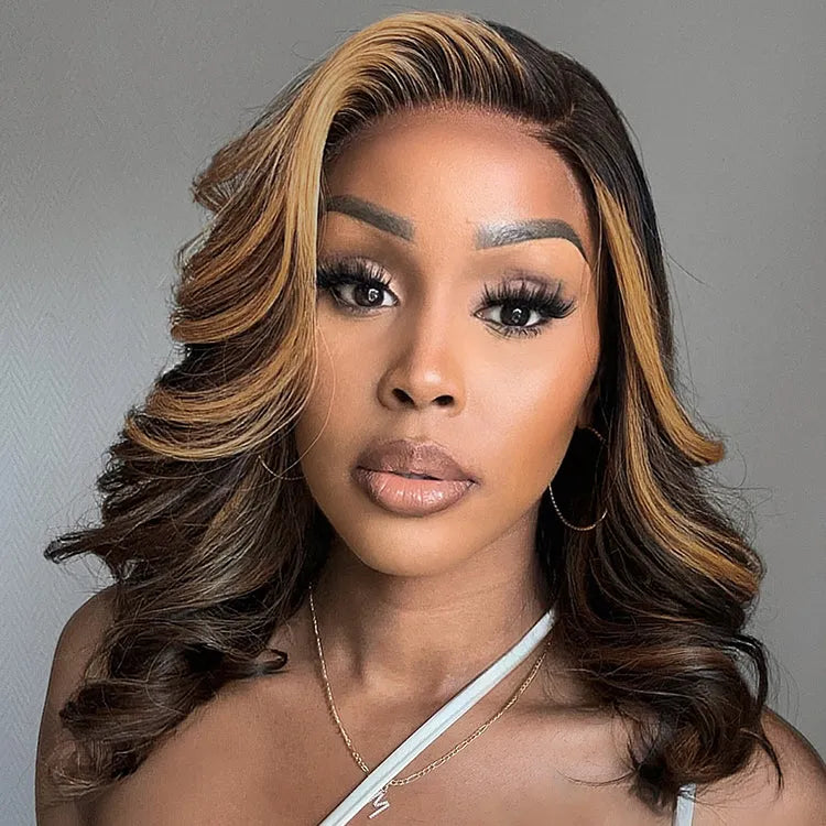 Brown Blonde Combo Highlight Loose Wave Glueless 5x5 Closure HD Lace Wig Main image