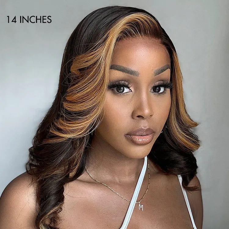 Brown Blonde Combo Highlight Loose Wave Glueless 5x5 Closure HD Lace Wig Secondary image