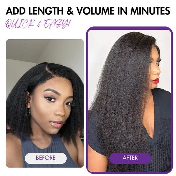 Full Hair Kinky Straight Seamless Clip in Human Hair Extensions Hair Pieces 135g 9pcs / 7pcs with Free Gift - Limited Offer