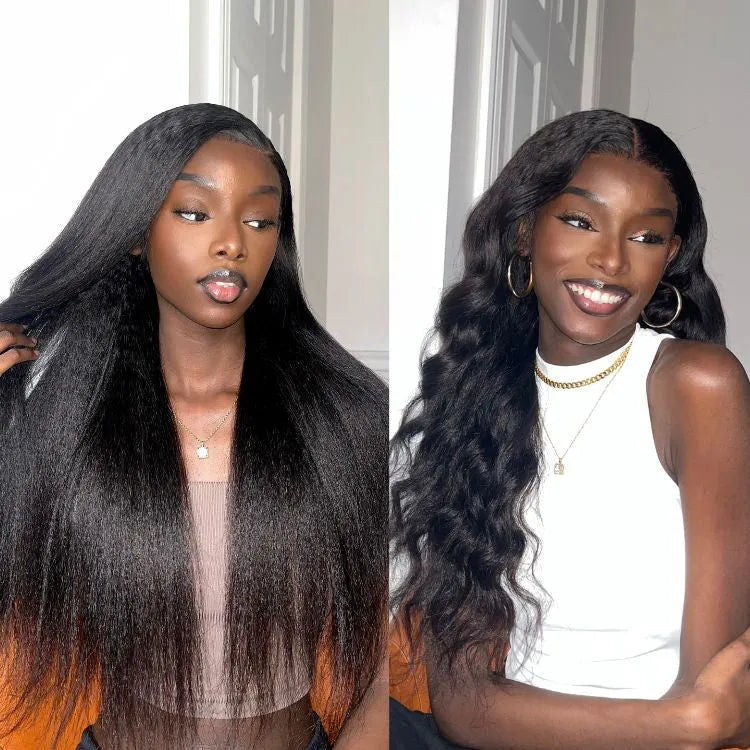 Natural Kinky Straight Glueless 5x5 / 13x4 HD Lace Long Wig 100% Human Hair - US Only Main image