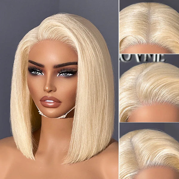 PreMax Wigs | Blonde 613 Silky Straight Glueless 5x5 Closure HD Lace Wig Pre-Cut Lace