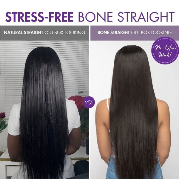 PreMax Wigs | 180% Density Bone Straight Glueless 5x5 Closure HD Lace Lace Wig Pre-cut & Plucked & Bleached