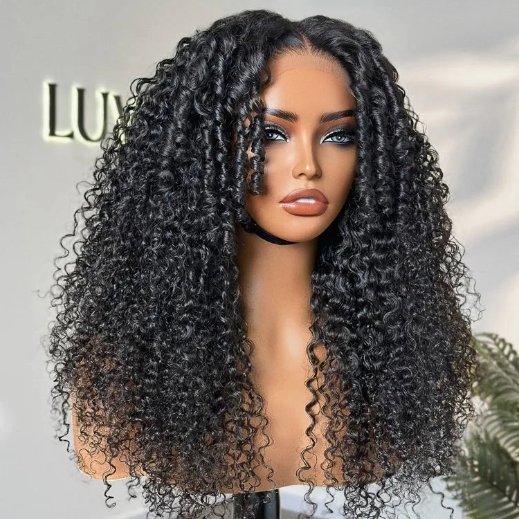 Go Natural Ease | Kinky Curly Full Hair Glueless 5x5 Closure Lace Long Curly Wig Ready to Go - US Only