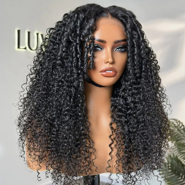 Go Natural Ease | Kinky Curly Full Hair Glueless 5x5 Closure Lace Long Curly Wig Ready to Go - US Only