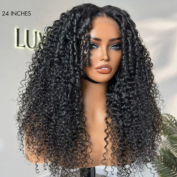 Go Natural Ease | Kinky Curly Full Hair Glueless 5x5 Closure Lace Long Curly Wig Ready to Go - US Only