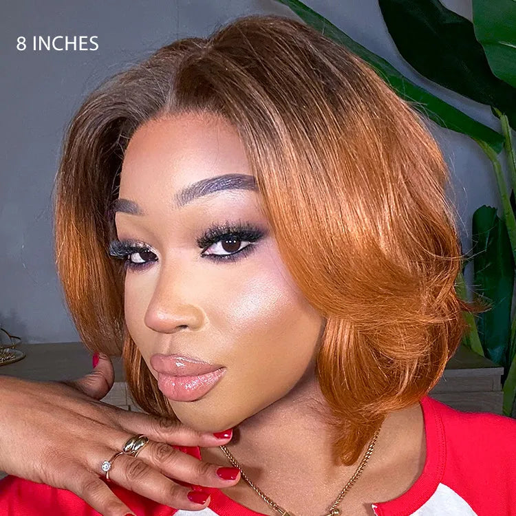 1 SEC INSTALL WIG | Elegant Boss Vibe Short Pixie Cut Ombre Ginger Glueless Minimalist HD Lace Wig Ready to Go Pre-cut Lace Secondary image