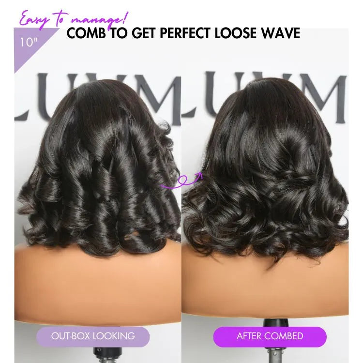 PreMax Wigs - Honey Brown with Blonde Highlights / Natural Black Bouncy Body Wave Glueless 13x4 Frontal Lace Human Hair Wig