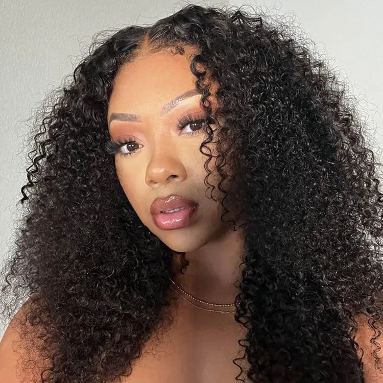 Go Natural Ease | Kinky Curly Full Hair Glueless 5x5 Closure Lace Long Curly Wig Ready to Go - US Only Main image