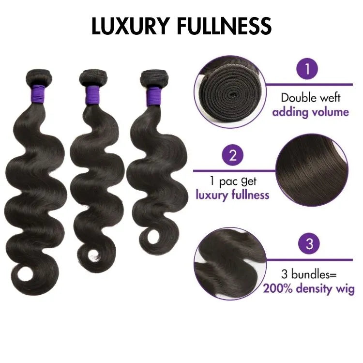 Upgraded Brazilian Hair | 3pcs Body Wave 100% Virgin Human Hair Bundles Secondary image