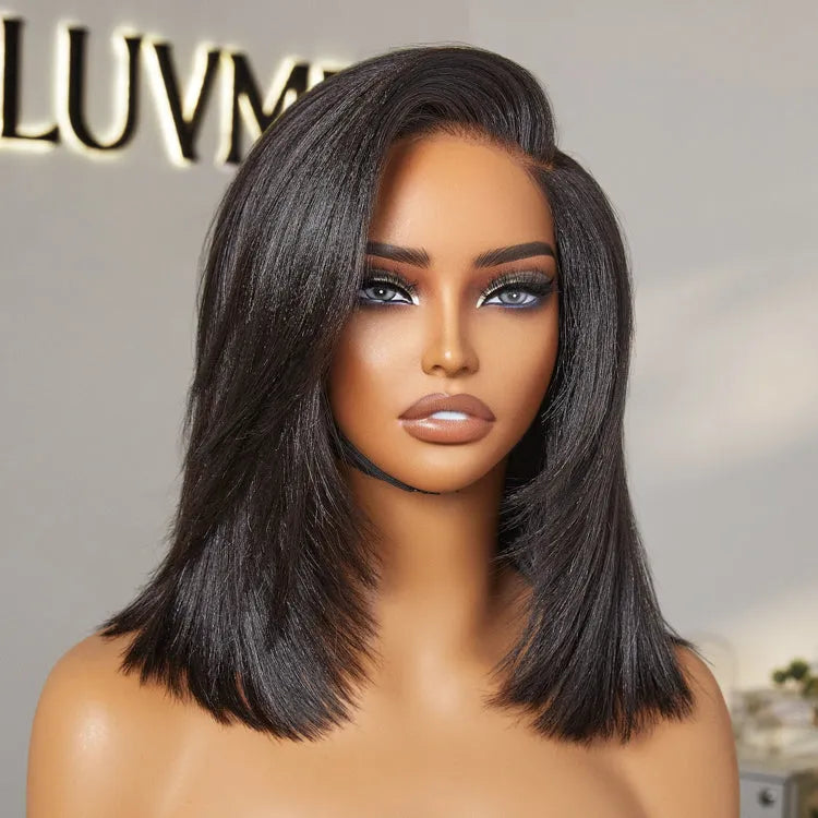 Layered Cut Yaki Straight Left C Part Glueless Minimalist HD Lace Bob Wig Ready to Go Secondary image