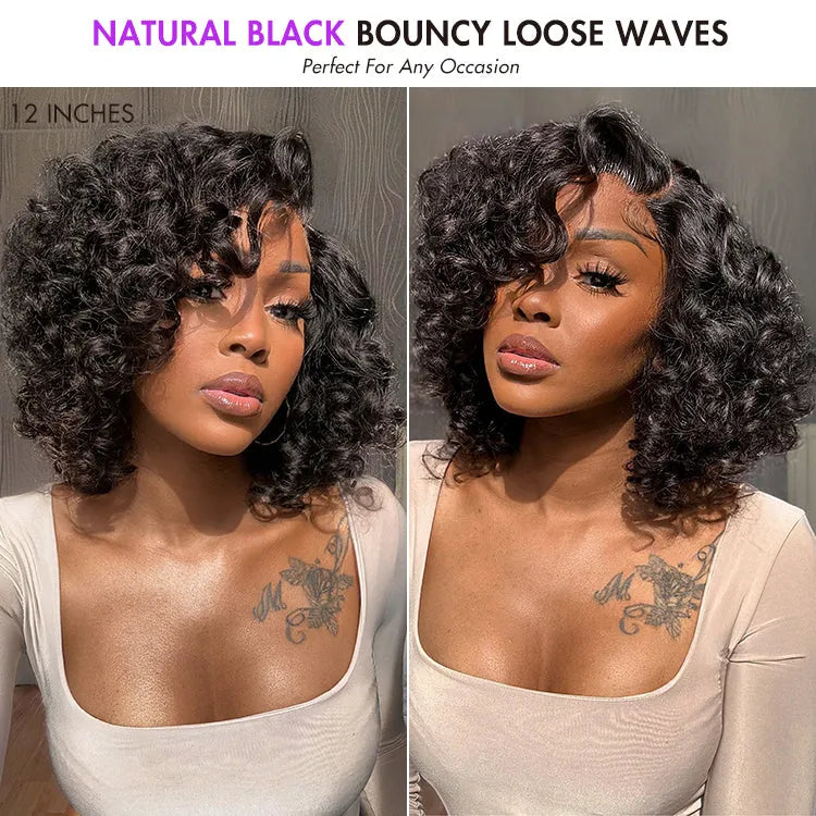Luvme Hair Mature Bouncy Curl Left C Part Glueless Minimalist HD Lace Wig Pre-Cut Lace