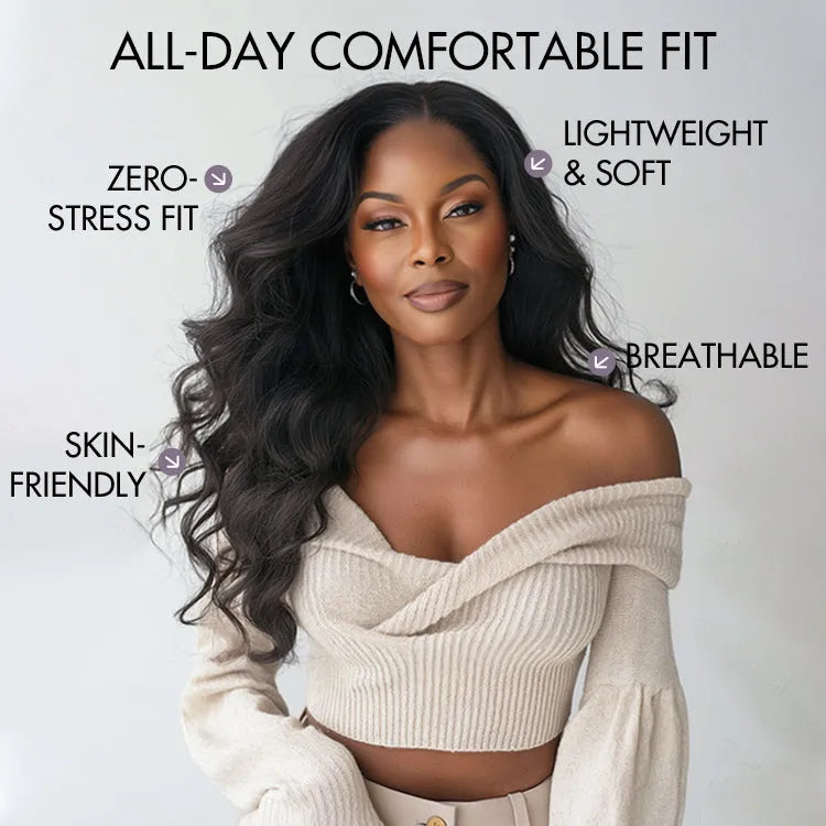AiryFit™ Scalp Care Wigs - Deep Parting Loose Body Wave Human Hair Wig 11x6 Frontal HD Lace Glueless Wig Secondary image