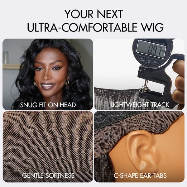 AiryFit™ Scalp Care Wigs - Deep Parting Loose Body Wave Human Hair Wig 11x6 Frontal HD Lace Glueless Wig