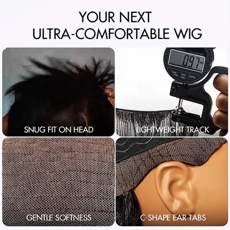 AiryFit™ Scalp Care Wigs | Silky Blunt Cut Bob Snugfit Glueless Minimalist HD Lace Short Wig Pre-Cut Lace  - US Only