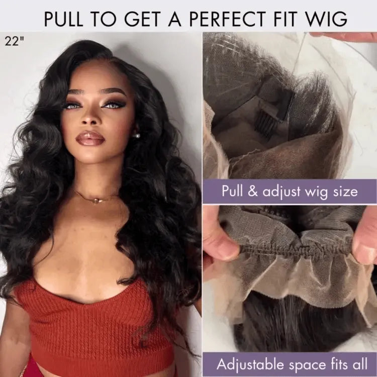 PreMax Wigs | Luxury HD Full Lace Flexi-Fit Invisi Drawstring Cap Loose Body Wave Human Hair Wig Secondary image