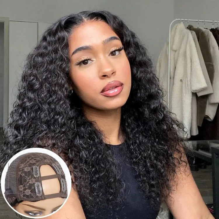 Deep Wave U Part Quick & Easy Affordable 100% Human Hair Wig Main image