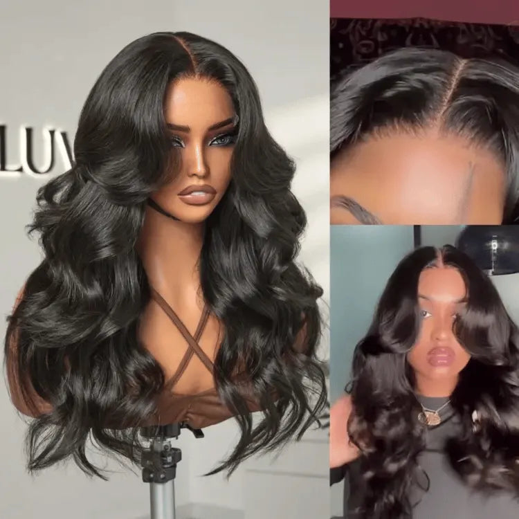 Trendy Layered Cut Loose Body Wave 5x5 Closure HD Lace Glueless Mid Part Long Wig - US Only Secondary image