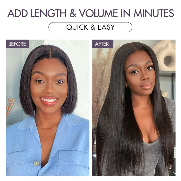 Straight / Body Wave / Kinky Curly / Yaki Straight / Kinky Straight / Messy Curly Clip in Hair Extensions Real Human Hair Pieces 135g 9pcs / 7pcs with Free Gift