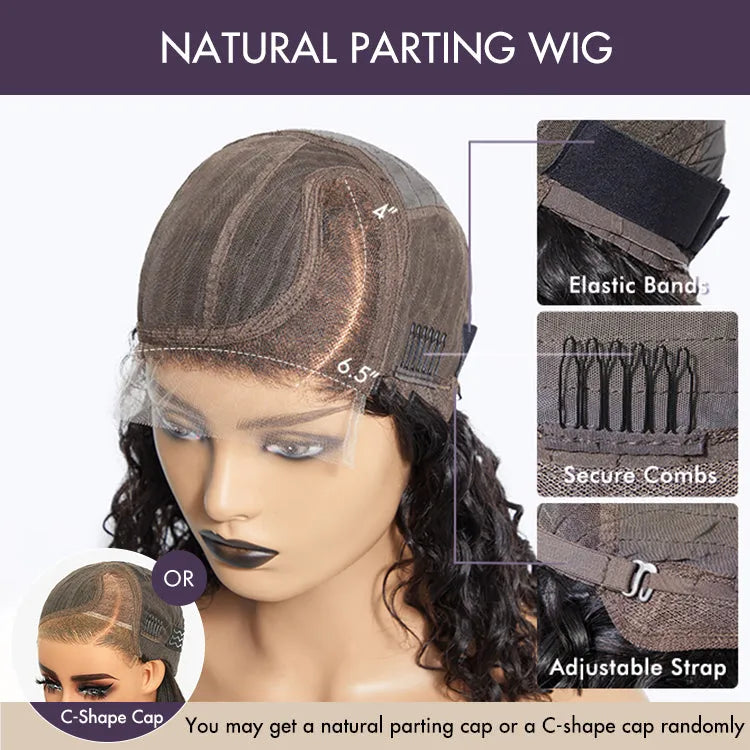 Put On & Go Blunt Cut Straight Bob Minimalist HD Lace Glueless C Part Wig  - US Only