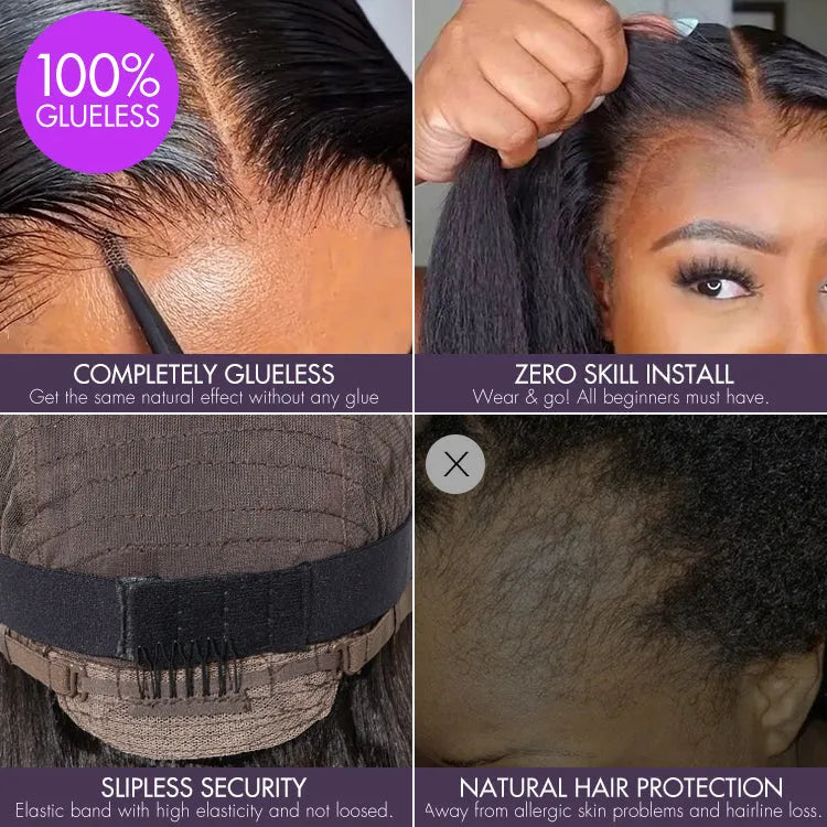 Beginner Friendly Ash Blonde Highlight Short Kinky Curly Wig Minimalist HD Lace Wig Pre-Cut Lace - US Only