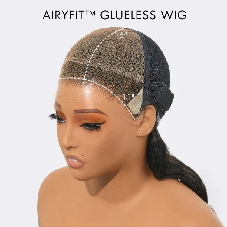 AiryFit™ Scalp Care Wigs - Deep Parting Loose Body Wave Human Hair Wig 11x6 Frontal HD Lace Glueless Wig