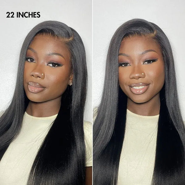PreMax Wigs - Nature Max Yaki Straight Ear-to-ear 13x6 Frontal HD Lace Glueless Wig 100% Human Hair
