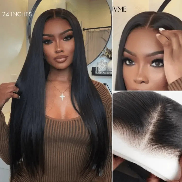 PreMax Wigs - 180% Density Body Wave / Straight Glueless 13x4 Frontal Lace Long Wig Pre-Cut Lace Secondary image