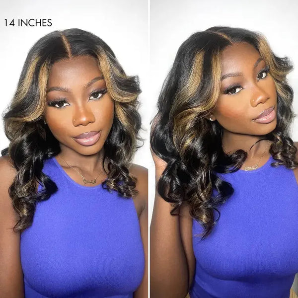PreMax Blonde Mix Black Loose Wave Glueless 5x5 HD Lace Closure Wig Large & Small Cap